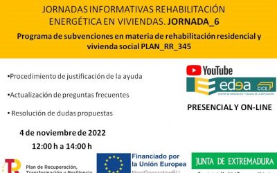 Nueva Jornada informativa PLAN_RR_345. Procedimiento de justificación de la ayuda